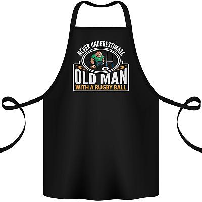 An Old Man With a Rugby Ball Player Funny Cotton Apron 100% Organic