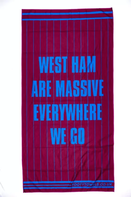 West Ham are Massive microfibre beach towel with bag WHUFC