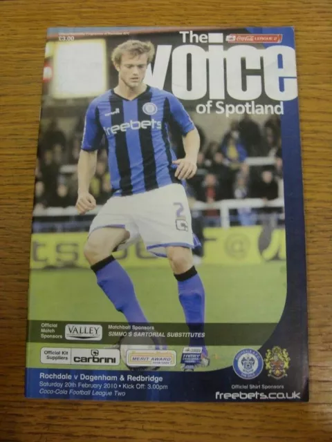 20/02/2010 Rochdale v Dagenham And Redbridge  . Does this item have faults? If Y
