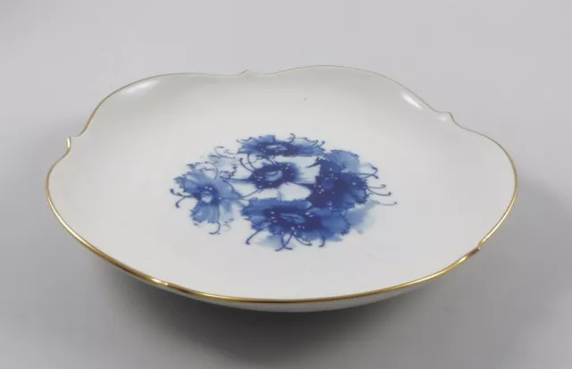 Meissen Teller blaue Blume großer Ausschnitt Goldrand 1. Wahl Ø18,5cm