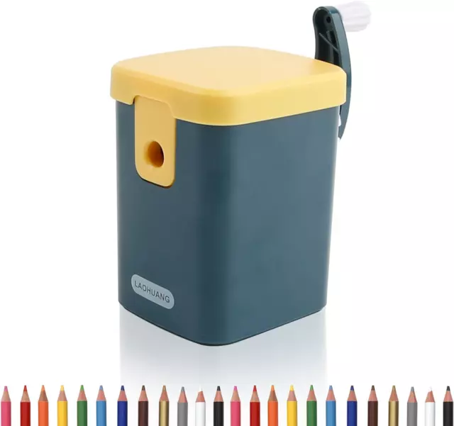 Manual Pencil Sharpener Hand Crank Colored Pencils Sharpener with Stronger Helic