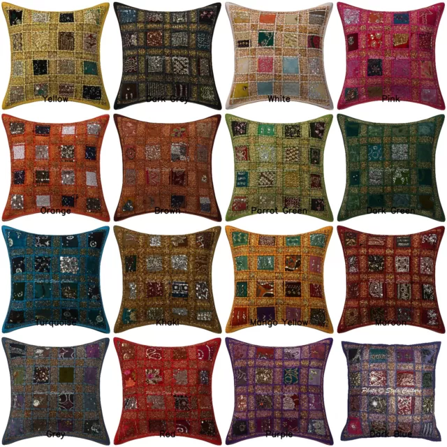 Patchwork Cushion Cover Vintage Boho Throw Pillow Case Hippie Gypsy Home Decor