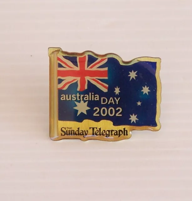Old 2002 Sunday Telegraph Australia Day Souvenir Lapel Badge Hat Tie Pin Brooch
