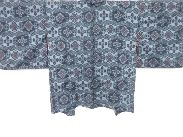 6736079: Japanese Kimono / Antique Haori / Tsumugi / Woven Flower
