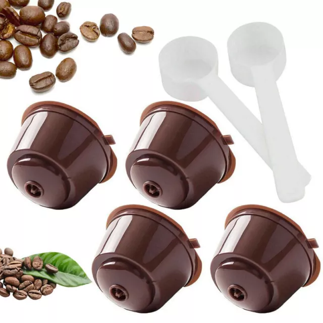 4Pcs Refillable Coffee Capsule Cup For Dolce Gusto Nescafe Filter Reusable