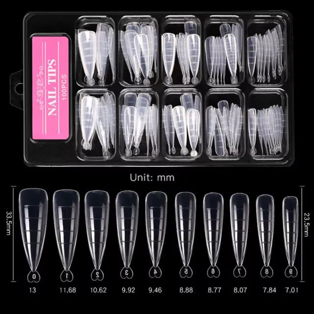 100X Quick Building Mold Tips Nail Dual Forms DIY Nail Art UV Builder Poly Gel