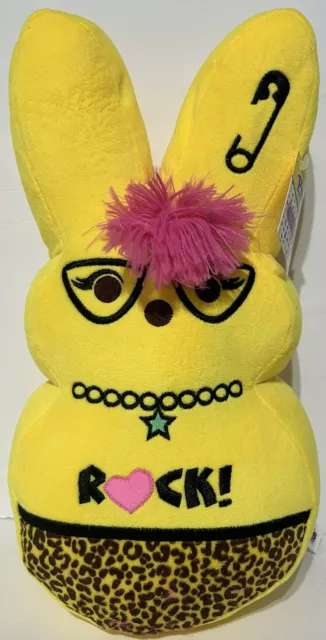 Peeps Emo Punk Easter Bunny Plush 15” Yellow 2024 Ships Quick!