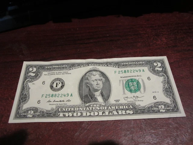2013 - $2 USA note - American two dollar bill - F 25882249 A