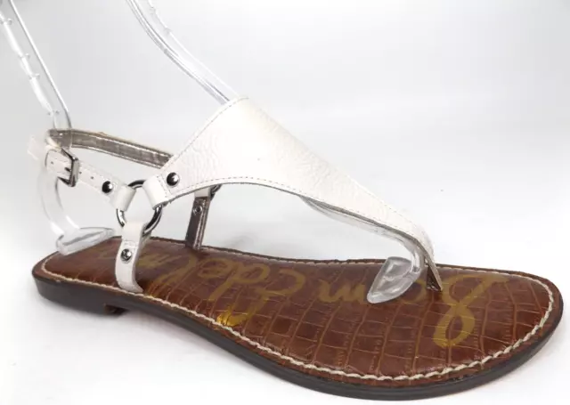 SAM EDELMAN Greta Thong Slingback Flats Sandals Womens Size 10.5 M, White, 18979