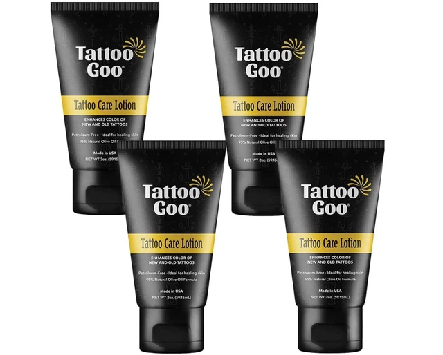 TATTOO GOO Tattoo Aftercare Healing Lotion Healix Gold Panthenol 2 oz PACK of 4