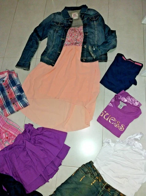 Lotto stock Girls anni 10/12 vestito giubbino jeans t-shirt guess gonna mayoral