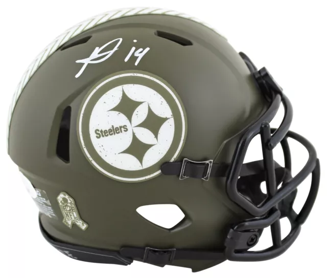 Steelers George Pickens Authentic Signed Salute To Service Speed Mini Helmet JSA