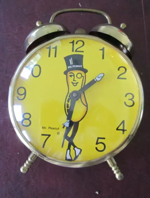 Vintage Mr. Peanut Alarm Clock ~-Robertshaw Controls Co Lux Time- rare -WORKS GR