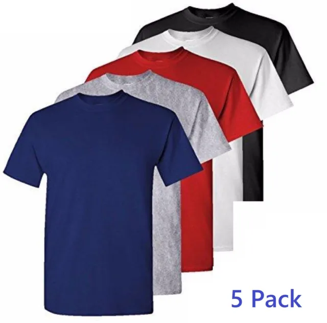 5er-Pack schlicht leer Gildan schweres Baumwoll-T-Shirt in mehreren Farben G5000 Set 2