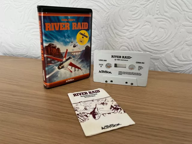 Clam Cased Activision River Raid 1983 Commodore 64 Cassette - Tested & Working.!