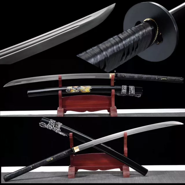 48“ Battle ready “斩马刀”Japanese Samurai Katana 9260 Spring Steel Razor Sharp
