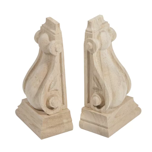 2 X Corbels Wooden Corbel Wood Timber Carved Corner Supports Raw 3