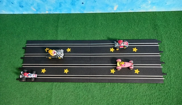 4 rails droits sérigraphiés MARIO pour circuit de voiture électrique CARRERA GO