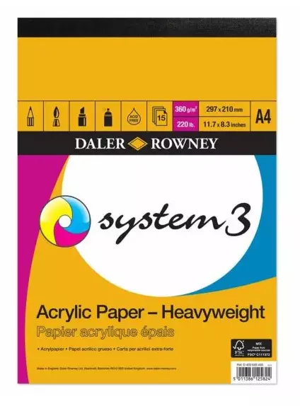 Daler Rowney System3 Heavyweight Acrylic Sheet Pad A4