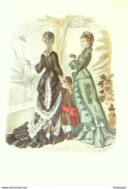 Gravure La Mode illustrée 1877 n° 2 (maison Fladry-Deloffre)