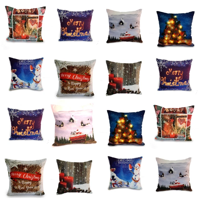 2x 18" UK Weihnachten Weihnachten Weihnachtsmann Kissenbezug Kissenhülle Heimrentiere