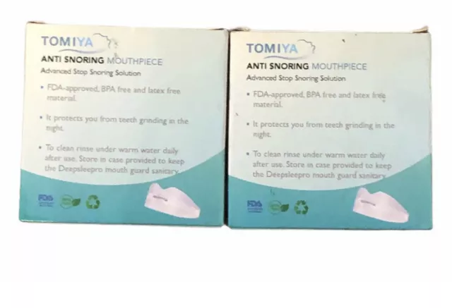 2x Boquilla Antirronquidos Tomiya aprobada por la FDA *Silicona Médica LIBRE DE BPA *NUEVA EN CAJA* 2