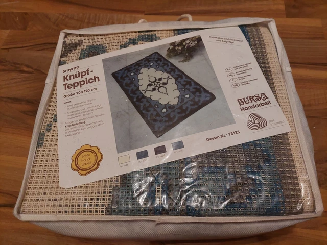 knüpfteppich komplett Blau