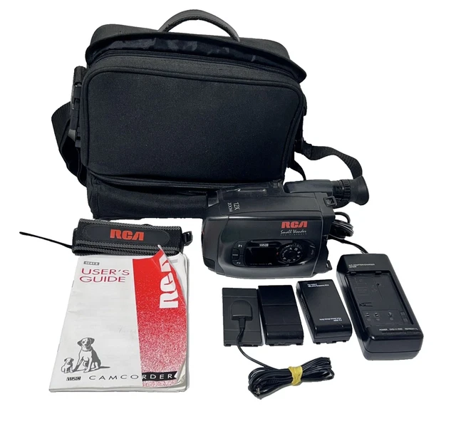 RCA VHS Camcorder CC612 1990's w/ AC Adapter, Case, Batteries, User Guide Works