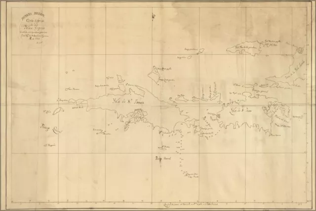 Poster, Many Sizes; Map Of British Virgin Islands 1793