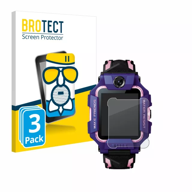 3x lámina de vidrio blindado mate BROTECT para Imoo Watch Phone Z6 lámina protectora de vidrio