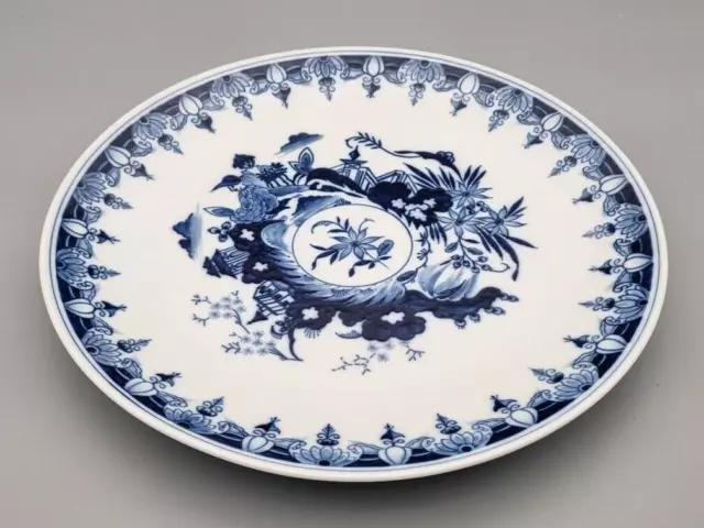 Meissen Porzellan Wandteller, Chinoiserie, asiatische Blaumalerei blau weiß, rar