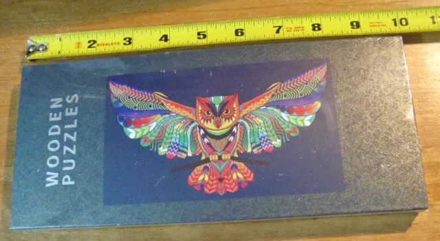 Wooden Jigsaw Puzzle Colorful Owl Mint Sealed.  Small Very Detailed.