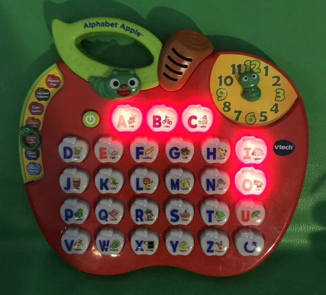 VTECH ALPHABET APPLE Learning Toy ABCs Phonics Lights Music Clock Time #1390 EUR 9,05 - PicClick FR
