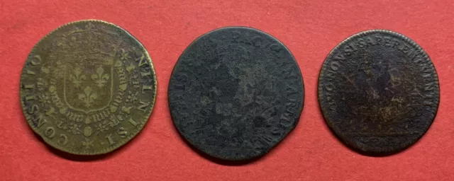 A19 - Lot de 3 jetons Louis XIV