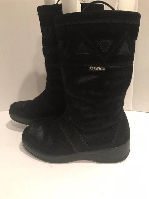 Tecnica Femmes Authentique Noir Fourrure Bottes Fabriqué En Italie 5745 U.Femmes