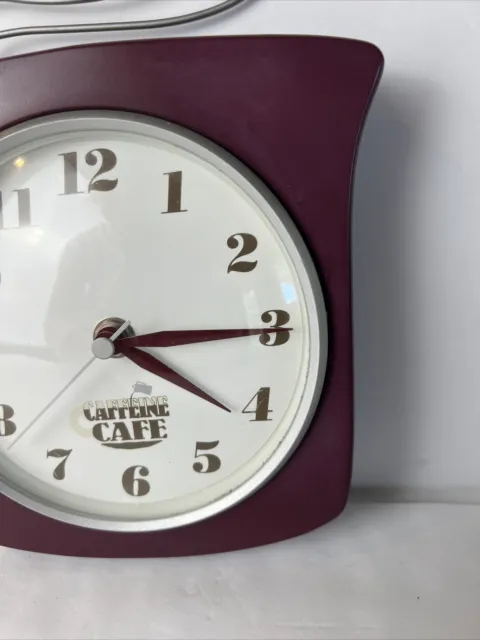 COFFEE CUP CLOCK Caffeine Cafe Steaming Kitchen Coffee Bar Works Great ...