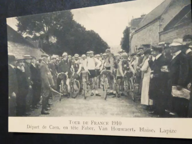 Epoque 1910"TOUR DE FRANCE".DEPART DE CAEN".CARTE POSTALE".Pas d'écriture".