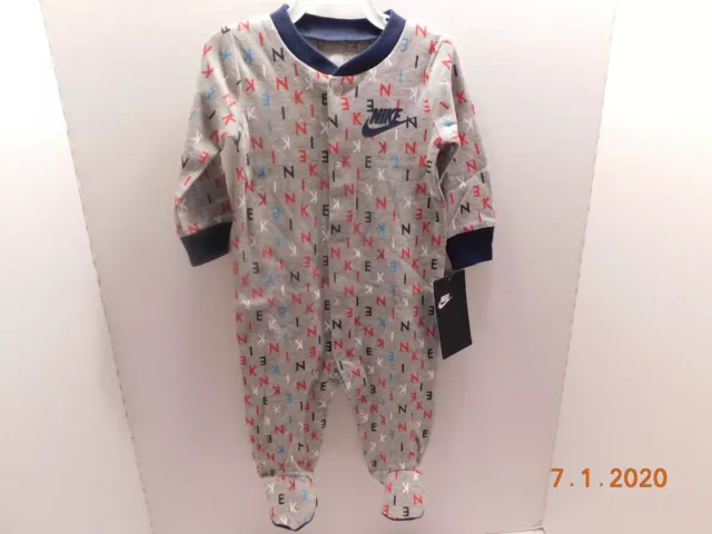 Nike Baby Infant Boys Blue Footed Sleeper Coverall Creeper 6 Months Nwt