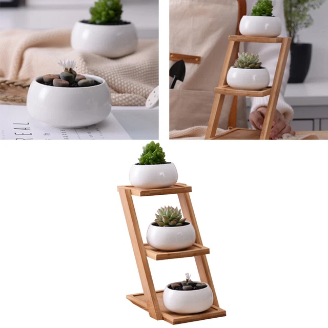 Support De Plante En Bambou Pot Fleur Céramique Pots Fleurs Décoratifs