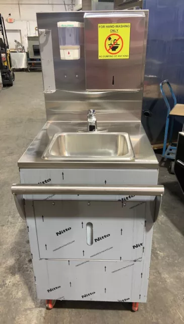 Portable Hand Washing Sink Station Mobile Cart W/ Tankless Hot Water Hands Free