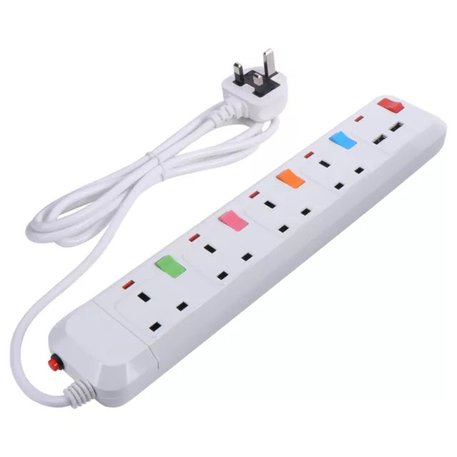 power strip 4 Way Outlet Power Strip with 2 USB Ports Extension Surge Protector