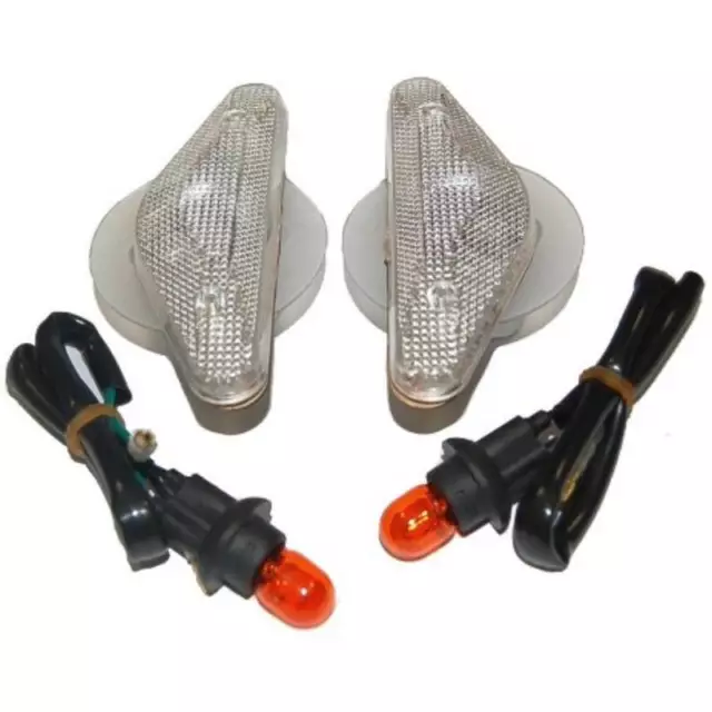 Coppia Frecce da carena a incastro T1 vetro Trasparente lampada 12V 23W MOTO AT