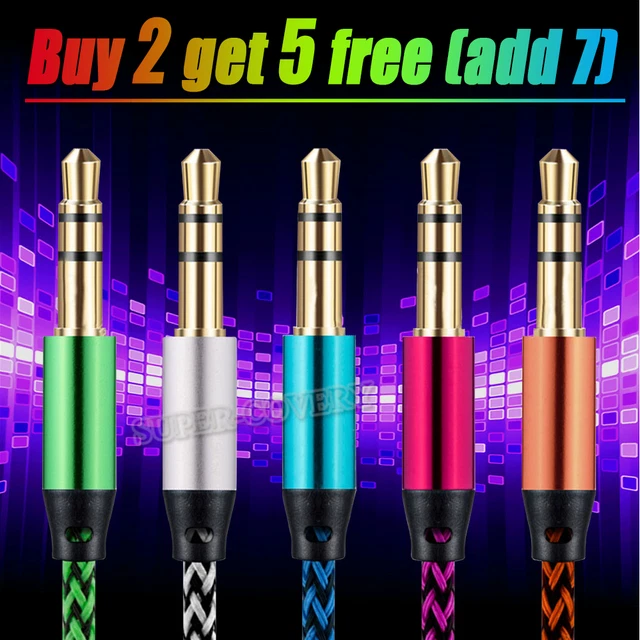 Aux Cable Audio Lead 3.5mm Jack to Jack Stereo Male for Car PC Phone 1m - 5m