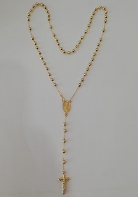 AMEN AMEN Collana Rosario oro giallo 18 kt carati Madonna Miracolosa Croce corona 