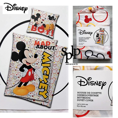Mickey Disney housse de couette + Taie + pochette lit 1 personne Neuf