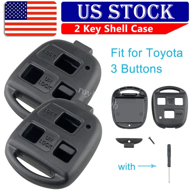 2 Smart Key Shell Fob Case 3 Buttons for 2008 2009 2010 2011 Toyota FJ Cruiser
