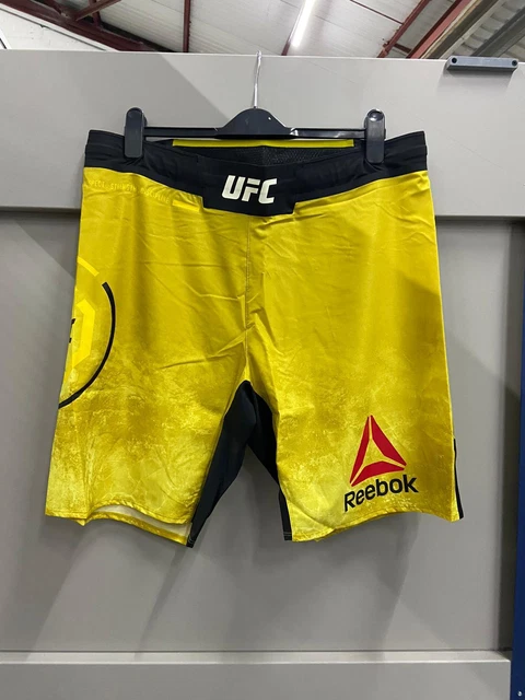 Official UFC Reebok Octagon Fighter Shorts Mens Yellow