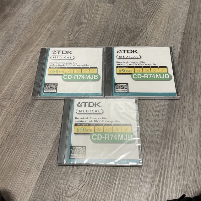 TDK 3 Medical Recordable CD Archive Grade DOCOMO Compatible 650MBPS CDR74MOB New
