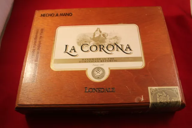 Vintage La Corona 25 LONSDALE PURE WOOD  Cigar Box  EMPTY!