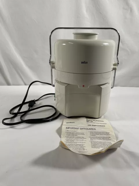 Braun MP-50 Multipress JUICER Extractor Working W/Manual Germany Good Condition Braun MP-50 Multipress JUICER Extractor Working W/Manual Germany Good Condition
